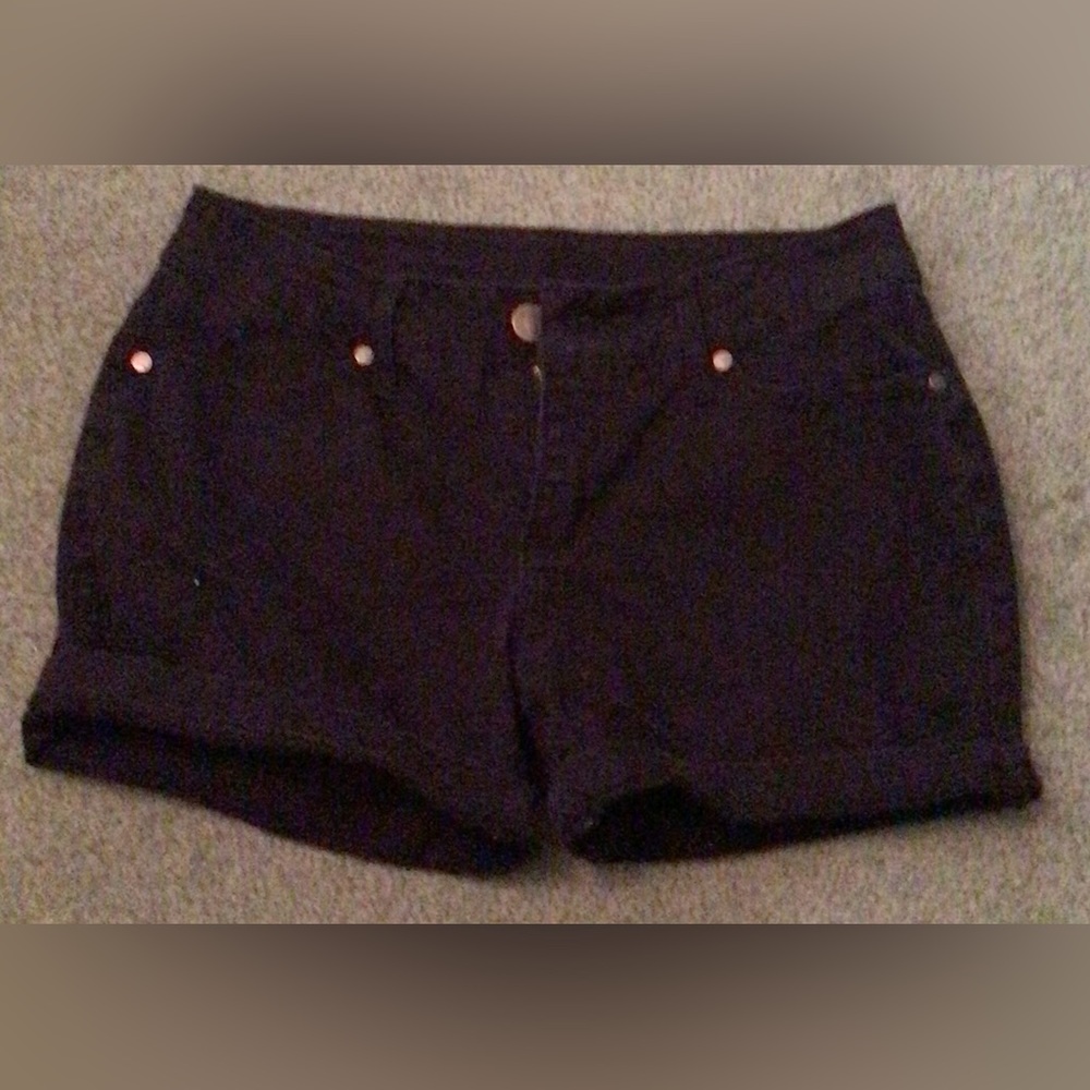 Black Cuffed Shorts
